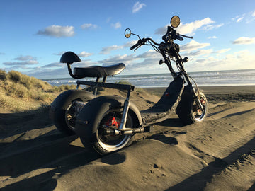 Riding EVa3x3 (6kW) Prototype on Muriwai Beach