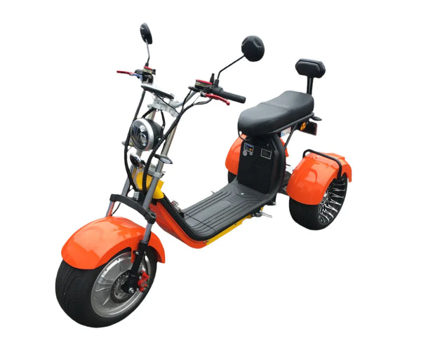 EVa3x2 SCM&trade; Dual Motor 4000w + Front Alternator Wheel (2000w) Tilting eTrike-Moped with Self-Charging Mode (SCM) Using KINETIC Energy
