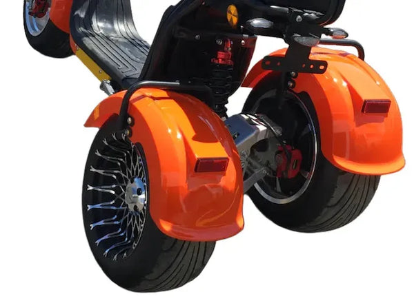 EVa3x2 SCM&trade; Dual Motor 4000w + Front Alternator Wheel (2000w) Tilting eTrike-Moped with Self-Charging Mode (SCM) Using KINETIC Energy