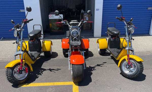 EVa3x2&trade; Dual Motor 4000w Tilting eTrike-Moped ON 12" LOW PROFILE ON ROAD TYRES - NEW ZEALAND Road Registered