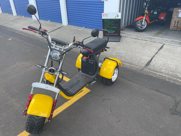 EVa3x2&trade; Dual Motor 4000w Tilting eTrike-Moped on 10" OFF ROAD TYRES - NZ Road Registered